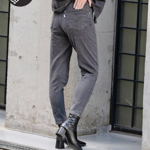 Levi’s 30 (US 10/11) Mom Jeans Silver Tab Gray High Rise Womens Stretch Tapered - Picture 15 of 15